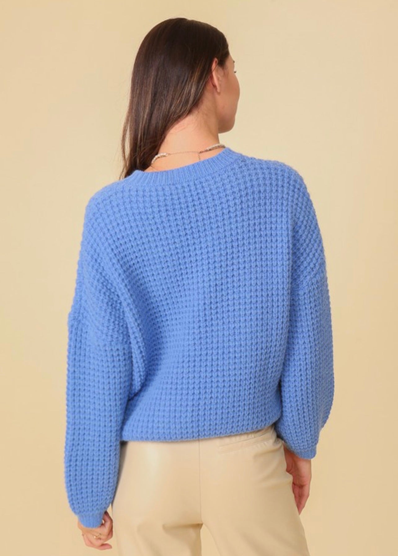 2024高い素材 トップス ST.540 Blue LS KNIT WAFFLE OVERSIZED ...